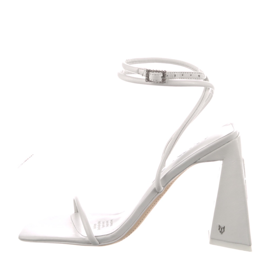 Naked Wolfe White Vergie Sheep Leather Strappy Heels Size 6 Nib